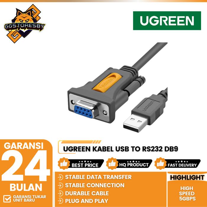 Gambar UGREEN KABEL USB TO RS232 DB9 SERIAL CONVERTER ADAPTER RS-232 20201 - RS232 Female dari GGSTORESBY undefined Tokopedia