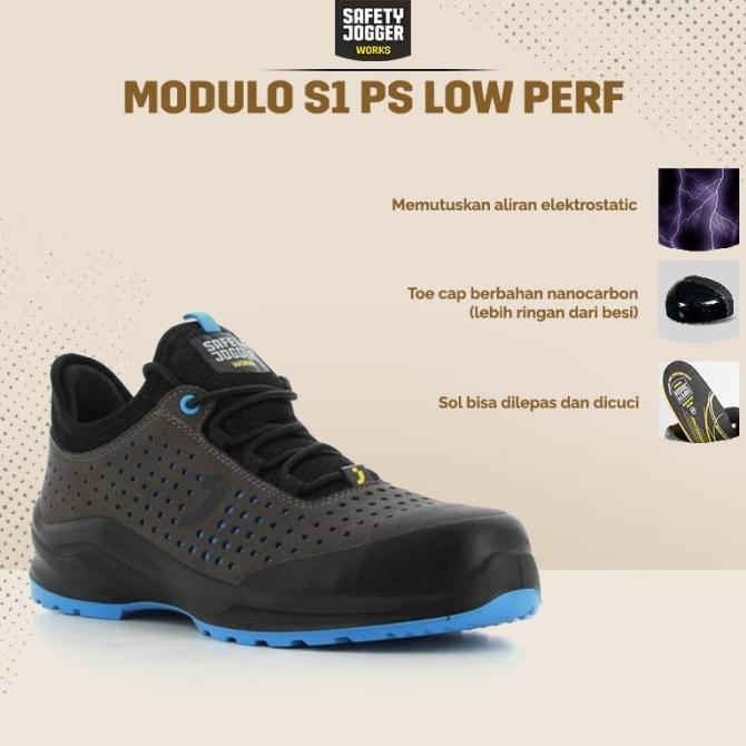 Gambar terlaris Sepatu Safety Jogger Modulo S1PS Low Perf Grey Sepatu Safety Shoes Kerja Proyek Sporty Nano Carbon Toecap Metal Free Anti Paku ESD promo - 42 dari CV POELA undefined Tokopedia