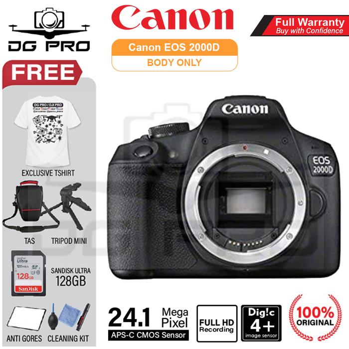 Gambar CANON EOS 2000D KIT 18-55MM IS II KAMERA DSLR 24.1MP - 2000D BODY, PAKET STANDARD dari DG PRO KAMERA undefined Tokopedia