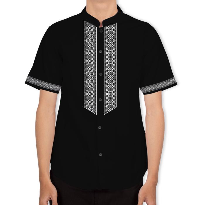 Gambar RisRus Baju Koko AKBARR Bordir Baju Muslim Pria Lengan Pendek Baju Lebaran 2025 - Hitam, M dari RisRus Official undefined Tokopedia