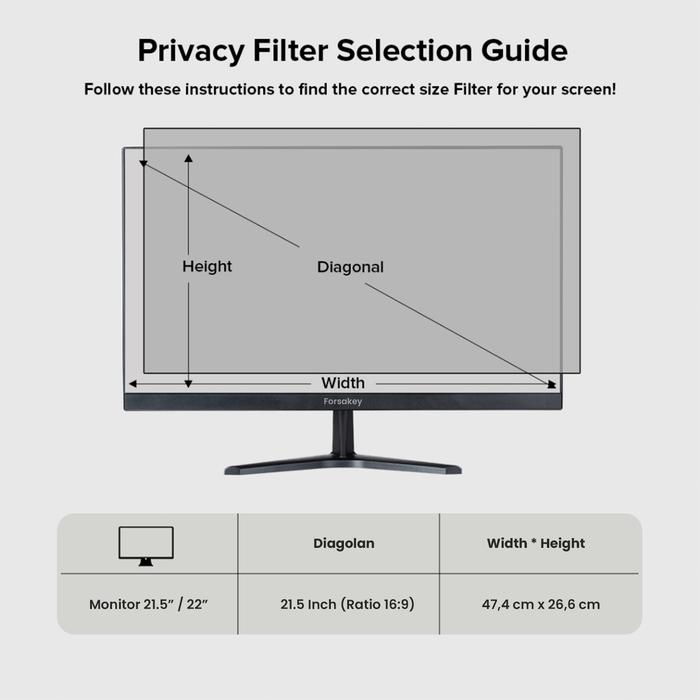 Promo Anti Spy Filter for All Monitor 17 22 24 27 inch Screen Guard ...