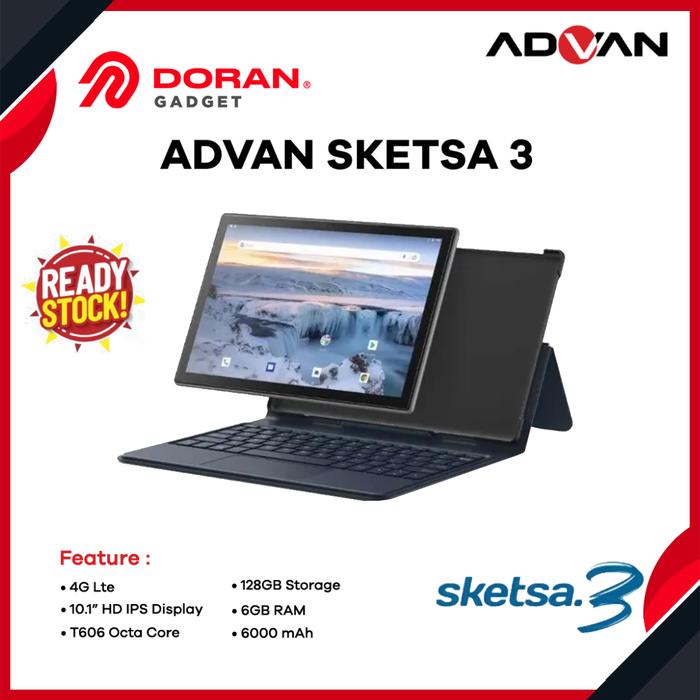 Gambar Advan Tab Sketsa 3 10.1” HD IPS 128GB+RAM 6GB Tiger T606 Android Garansi Resmi dari Doran Gadget Official undefined Tokopedia