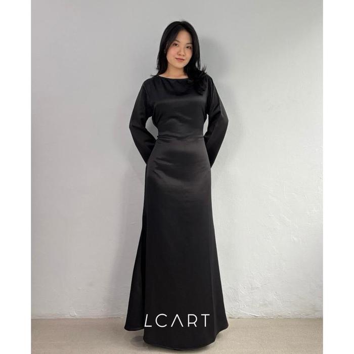 Gambar LCART - Rora Long Sleeve Dress | Dress Satin Wanita - Black, M dari CV ESQUIRE undefined Tokopedia