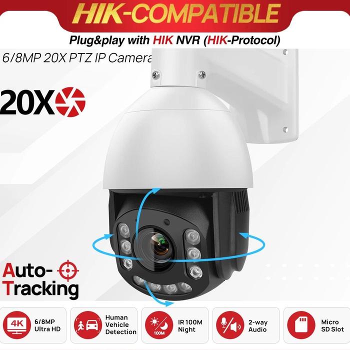 Jual Good Hikvision Compatible 8MP PTZ Camera 4K Speed Dome 20X