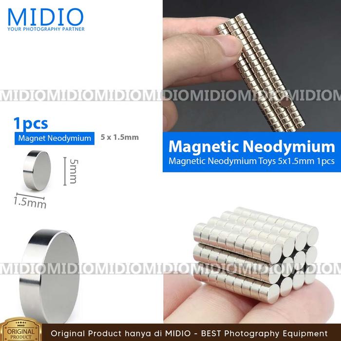 Gambar Magnet Neodymium Super Kuat N35 NdFeB 8x1mm dan  5x1.5mm (1PCS) - 5x1.5mm dari MidioFoto undefined Tokopedia
