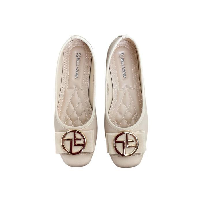 Gambar Bellazora -flat shoes/pansus wanita elegan/Flat Shoes Jessica Super Mewah dan Nyaman Anti Slip - Cream, 37 dari imashop18 undefined Tokopedia