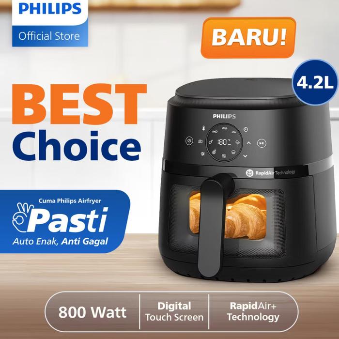 Gambar PHILIPS Air Fryer Digital NA221 NA 221 NA221/00 Low Watt Kapasitas 4,2L - 4.2L-NA221Black, Bubble Wrap dari IrawanElektronik undefined Tokopedia
