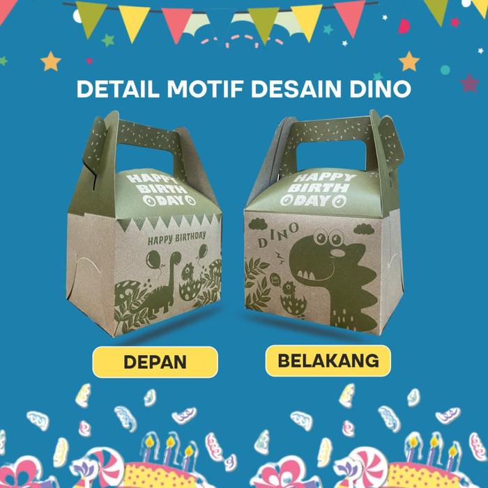 Gambar Souvenir Keren Unik Kekinian cocok buat pacar pernikahan Anniversary Termurah / Gift Box Ulang Tahun Anak 50pcs / Gable Box Bingkisan Snack Ultah anak / Giftbox Birthday Anak (Paket 50pcs) - DINO dari WIJAYA 62 STORE undefined Tokopedia