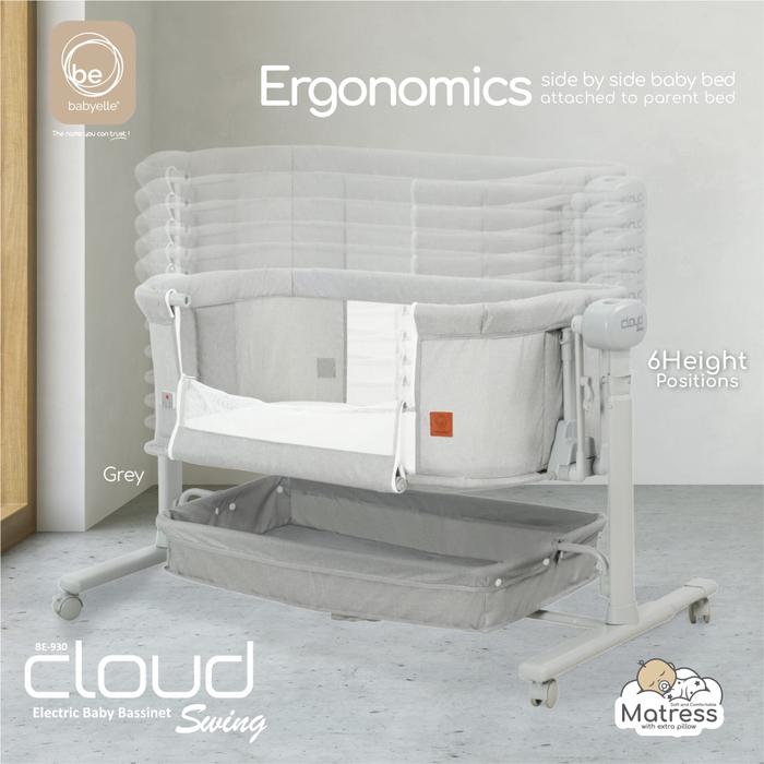 Gambar Babyelle Cloud Swing Baby Bed 3in1 BE 930 - Grey dari Babyelle Indonesia undefined Tokopedia