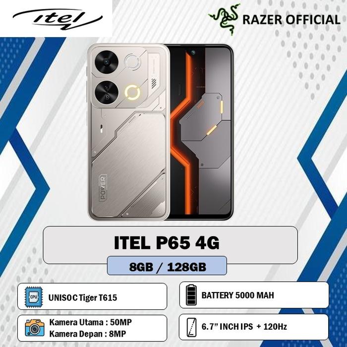 Gambar ITEL P65 4G RAM 8GB 128GB GARANSI RESMI - NON BUNDLE, CYBER BLACK dari Agres Gadget undefined Tokopedia