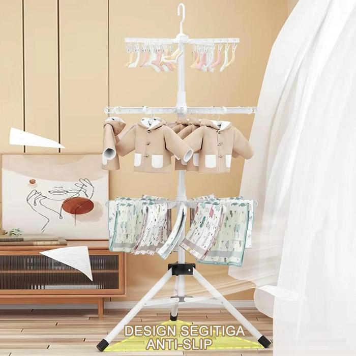 Gambar [Spesial Live] ES Jemuran Baju Bayi Jemuran Menara Jemuran Pakaian Bayi Bisa Digantung - 2 Tingkat dari CV BerkahBuana undefined Tokopedia