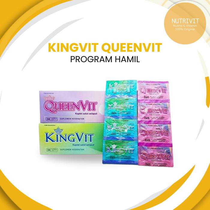 Gambar KINGVIT QUEENVIT | Vitamin penyubur kandungan, Promil, Program Hamil, Pria Wanita, Penyubur Sperma, Oligocare, Ovocare - kingvit 10 kaps dari Nutrivit Surabaya undefined Tokopedia