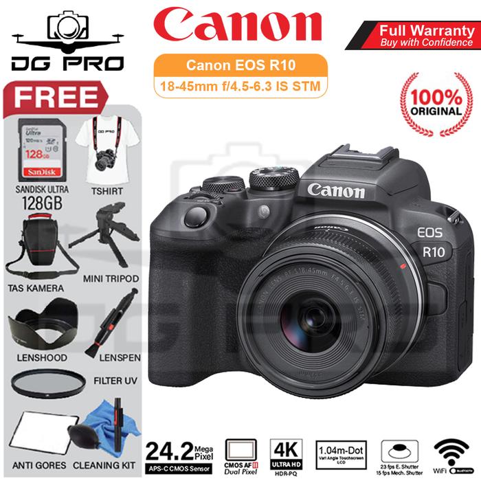 Gambar Canon EOS R10 Kit RF-S 18-45mm STM EOS R 10 Kit 18-45 Distri Original - KIT LENSA, PAKET STANDARD dari DG PRO KAMERA undefined Tokopedia