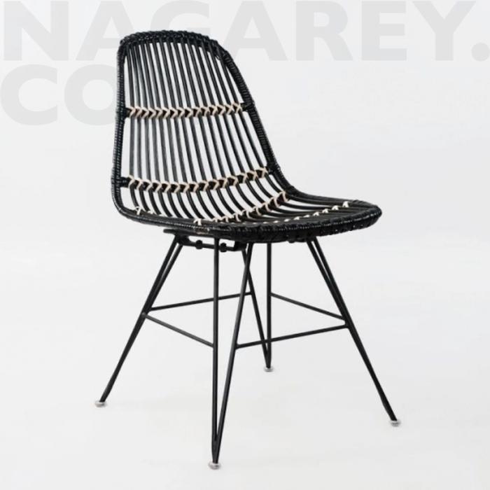 Gambar Kursi Makan Rotan Rattan Metal Julio Dining Chair Black dari NAGAREY undefined Tokopedia