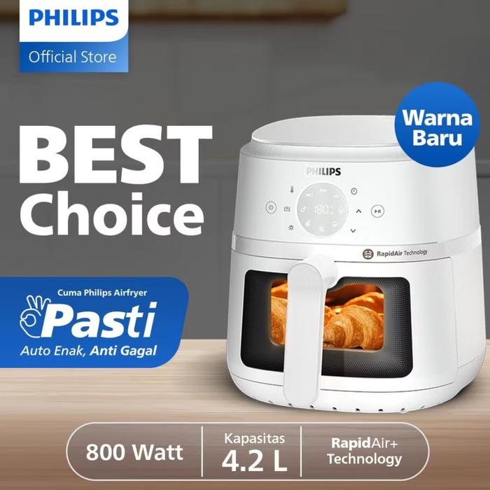 Gambar PHILIPS Air Fryer Digital NA221 NA 221 NA221/00 Low Watt Kapasitas 4,2L - 4.2L-NA221White, No Wrap dari IrawanElektronik undefined Tokopedia