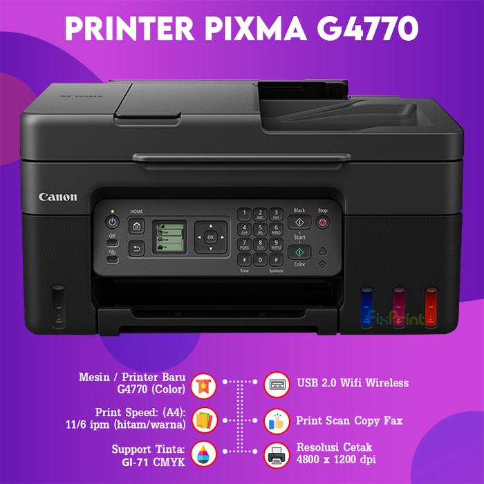 Gambar Canon Inkjet Printer PIXMA G570 G 570 Wireless Tinta Foto GI73 6 Botol / Printer Canon MegaTank PIXMA G4780 (Print-Scan-Copy) Wireless ADF Duplex - G4770 AIO Wifi dari FixPrint Indonesia undefined Tokopedia