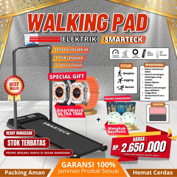Gambar Walking Pad / Running Pad fitur lengkap / Treadmill Elektrik Rendah Watt / Alat Latihan Lari Termurah - Hitam dari Serba Hobi Makassar undefined Tokopedia