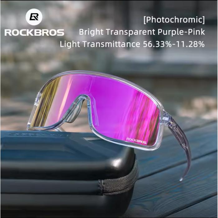 Rockbros Sp350 Kacamata Sepeda Olahraga Bicycle Sunglasses Photochromic  Glasses Googles Hd Large Frame Lens Outdoor Riding Sunglasses Uv400 Eyewear 