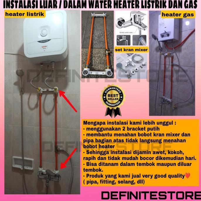Jual INSTALASI WATER HEATER LISTRIK GAS PERLENGKAPAN AKSESORIS