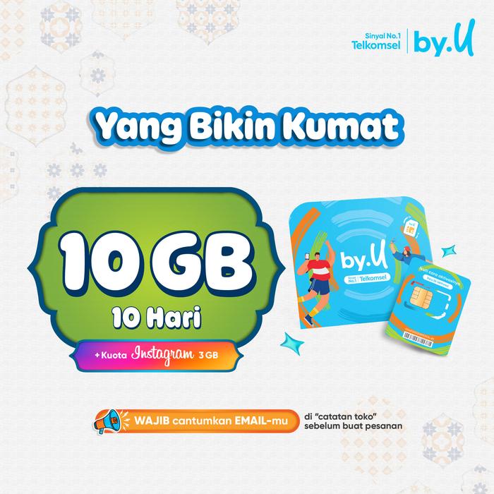 Gambar Kartu Perdana by.U Kuota 10 GB | 10 Hari + Instagram 3 GB | 30 Hari dari by.U undefined Tokopedia