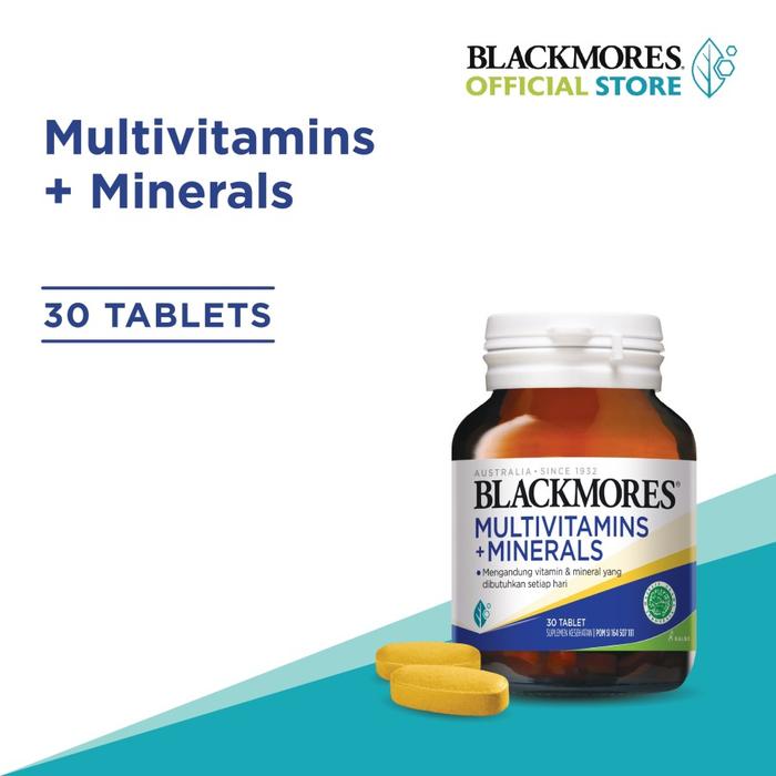Gambar Blackmores Multivitamins + Minerals Original – Suplemen Lengkap 12 Vitamin & 6 Mineral | BPOM & Halal - 30 Tablet dari Pravia Store undefined Tokopedia