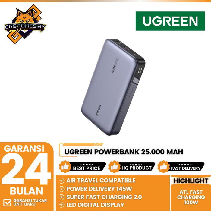 Gambar UGREEN POWERBANK 20.000MAH ATL FAST CHARGING 100W 25188 90597A - 145W 25000mAH dari GGSTORESBY undefined Tokopedia