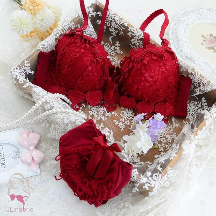Gambar New BRA SET BH + CD / SET BRA / BH SET WANITA SEKSI / BH SETELAN WANITA DAN CELANA DALAM WANITA SEKSI / PUSH UP BRA / BH BUSA TEBAL - Merah, 32 dari Muda-Mudhi undefined Tokopedia