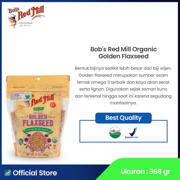 Gambar Bob's Red Mill Organic Flaxseed 368 gr (Golden, Brown, Golden Flaxseed meal) - Golden  dari Bobs Red Mill Official undefined Tokopedia