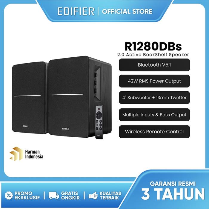Gambar EDIFIER R1280DBs 2.0 Active Bluetooth Bookshelf Speaker - Black dari SuperstoreComputindo undefined Tokopedia
