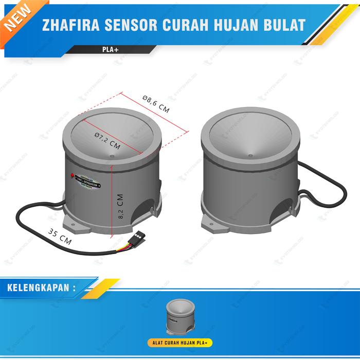Gambar Evoteknologi Sensor Curah Hujan Ombrometer Tipping Bucket Rain Gauge Bulat - Bulat_PLA dari Evoteknologi undefined Tokopedia