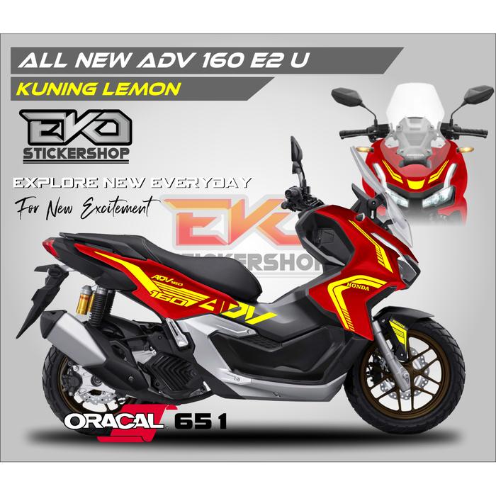 Gambar Sticker HONDA ADV 160 MERAH cutting stiker New Adv Gold Silver E2 - Kuning Lemon dari Evostickershop undefined Tokopedia