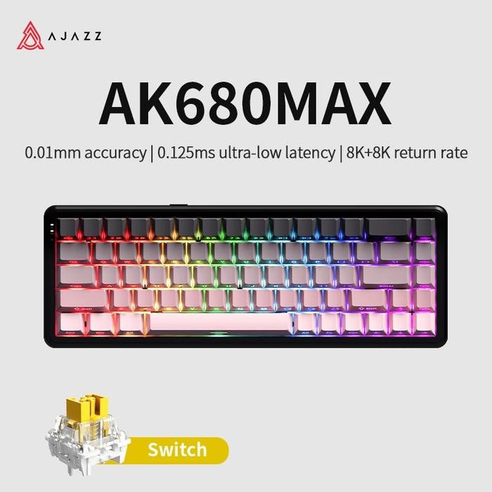 Gambar Ajazz AK680 MAX HE Wireless Magnetic Switch Rapid Trigger Tap SOCD 65% Mechanical Keyboard up to 8K Polling Rate - 8+8 BLACKBERRY dari DextMall undefined Tokopedia