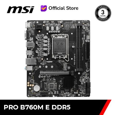 Gambar MSI PRO B760M-E DDR5 Motherboard [mATX | LGA 1700 | Gen 14] dari MSI Shop ID undefined Tokopedia