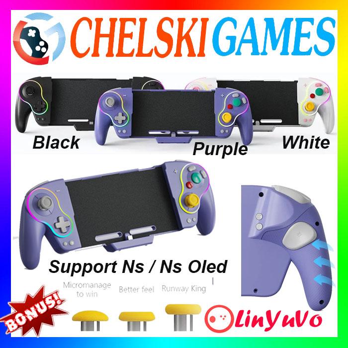 LinYuvo RGB Wireless Controller Gamepad for Switch Switch OLED, Retro  Game Cube Turbo Gaming Pad with Back Button KS63 KS63 PURPLE di Chelski 