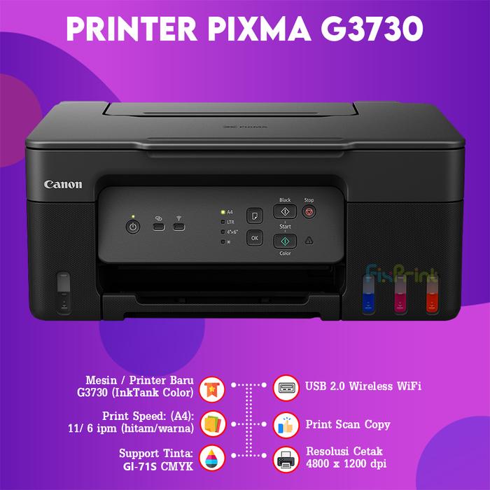 Gambar PRINTER CANON PIXMA G3730 ALL-IN-ONE (PRINT, SCAN, COPY) WI-FI G-3730 / Printer Canon MegaTank PIXMA G4780 (Print-Scan-Copy) Wireless ADF Duplex - G3730 BLACK dari FixPrint Indonesia undefined Tokopedia