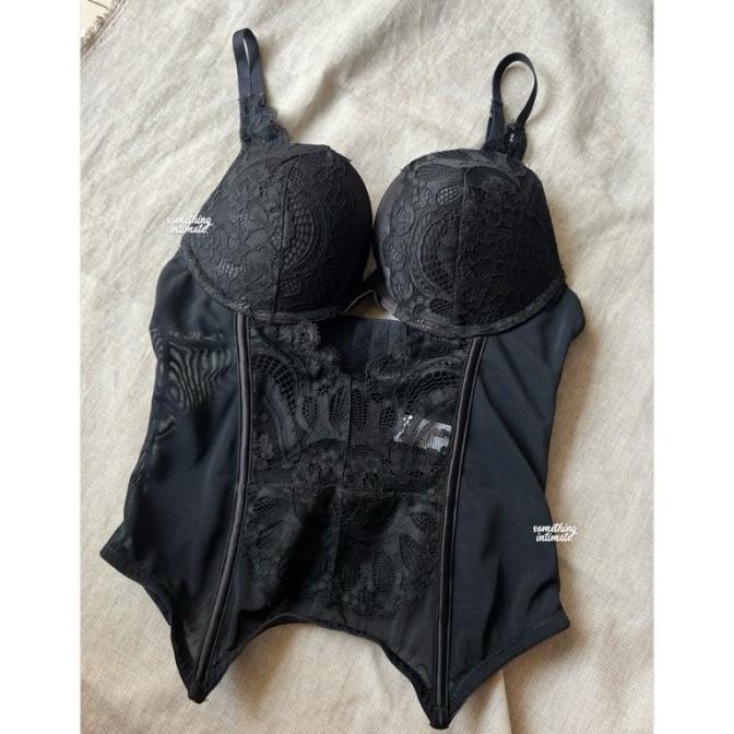 Gambar || PROMO ~`~ Hunkemoller Vero Bombshell Pushup Black Lace Corset Bustier Long Torso Bodice Hot Mesh Lingerie Bodysuit Overall Thong See Through Lingerie Crop Small Big Size Sexy Baju Dinas Lingerie Korset Long Torso Bodice Longtorso 32B 32C 34B 34C 34D - Hunkemoller, 34B dari MIKASA ST undefined Tokopedia