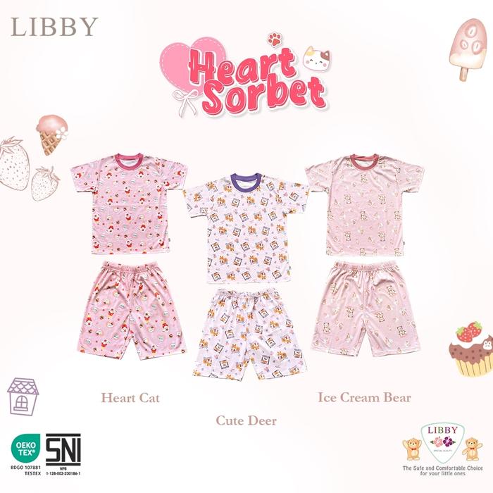 Gambar LIBBY BABY 3 SETELAN PENDEK S M L 2L XL XXL PIYAMA ANAK LIBBY BABY - Heart Sorbet, S dari ROYAL BABY INDONESIA undefined Tokopedia