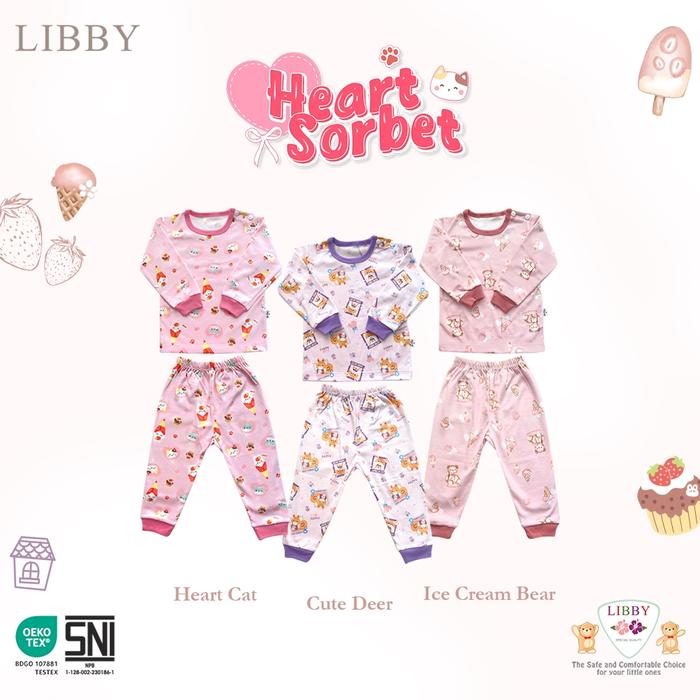 Gambar LIBBY BABY 3 SETELAN PANJANG S M L 2L XL XXL PIYAMA ANAK LIBBY BABY - Heart Sorbet, S dari ROYAL BABY INDONESIA undefined Tokopedia