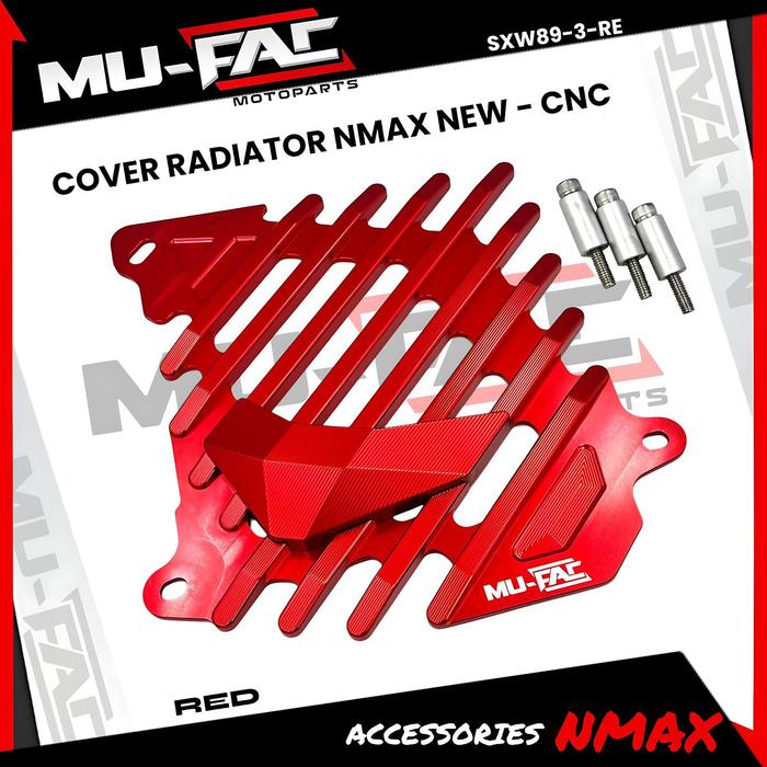 Gambar Cover Radiator Mu-Fac ALL NMAX AEROX 155 FULL ALUMUNIUM CNC SXW89-3 - Red dari MG OllStore undefined Tokopedia