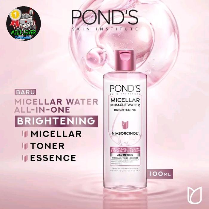 Gambar POND'S Micellar Water Brightening Rose All Skin Type 55 ml , 100 ml - 100 ml dari MIUI LOVER undefined Tokopedia