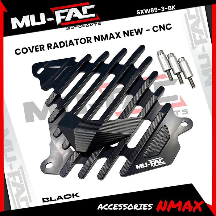 Gambar Cover Radiator Mu-Fac ALL NMAX AEROX 155 FULL ALUMUNIUM CNC SXW89-3 - Black dari N.S Variasi undefined Tokopedia