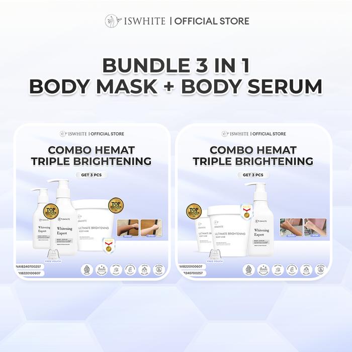 Gambar ISWHITE BUNDLE 3 IN 1 BODY MASK & BODY SERUM dari Iswhite Shop undefined Tokopedia