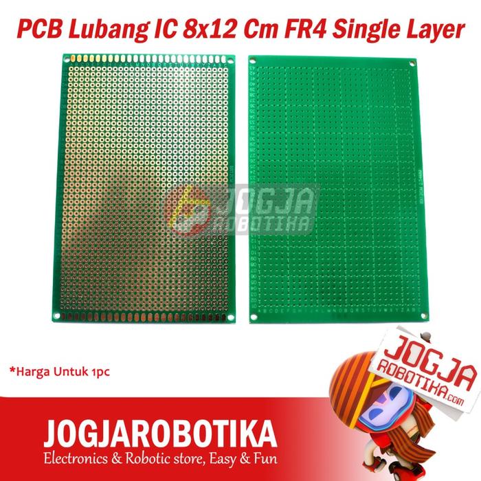 Gambar ANEKA PAPAN PCB LUBANG MATRIK MATRIKS BOLONG KAKI IC - PILIH UKURAN - 8x12 FR4 S dari Jogjarobotika undefined Tokopedia