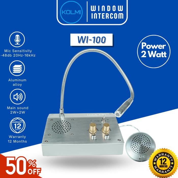 Promo KOLMI Dual Way Window Counter Intercom - Mic Loket 2 Arah - WI ...