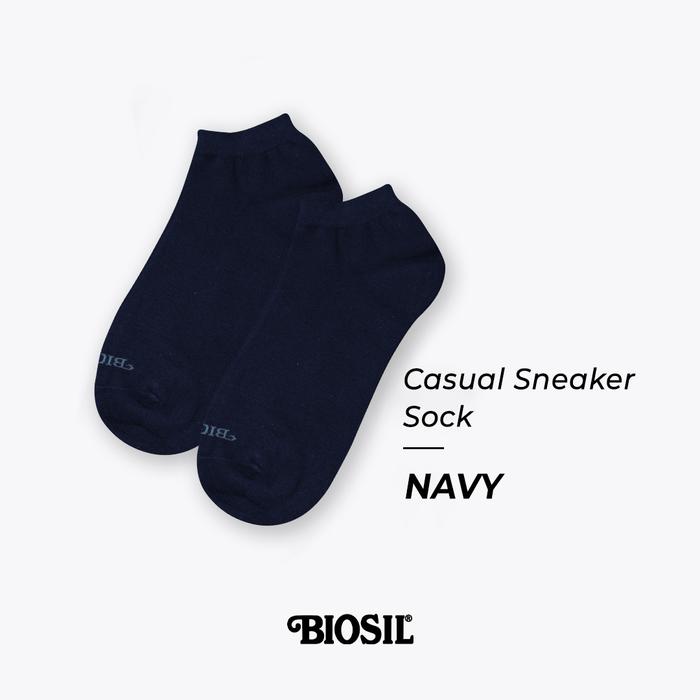 Gambar BIOSIL Men Casual Sneaker Sock Anti Bacteria - Kaos Kaki Pria Pendek - Navy dari Mundo sock shop undefined Tokopedia