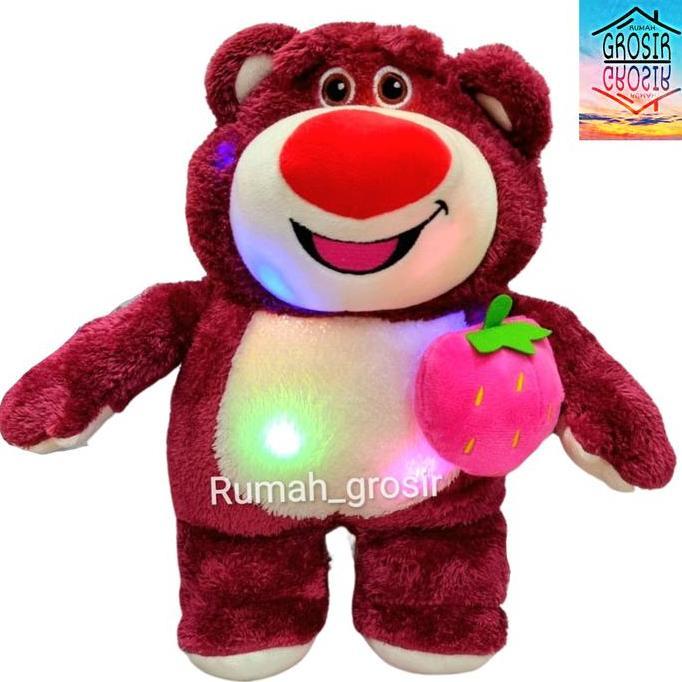 Gambar Boneka Lotso Bear Strawberry Toy Beruang Mainan Mewah Lampu LED Hadiah Bubble Dolls dari leastore_ undefined Tokopedia