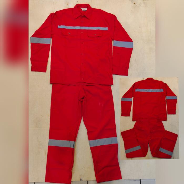 Gambar Wearpack Safety Kerja Seragam Proyek Terpisah Baju Dan Celana - Merah, L dari L&G Shopp undefined Tokopedia