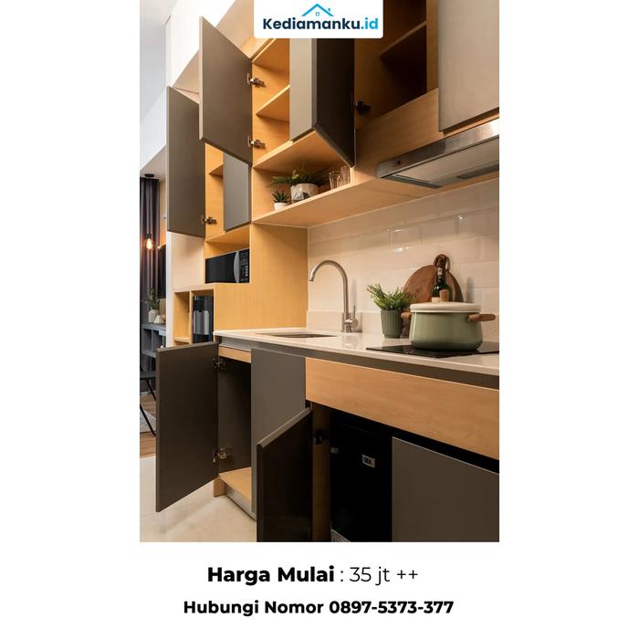 Gambar Kitchen Set Rak Piring Minimalis Modern Kabinet Dapur Bar HPL Custom - Design 9 dari Kediamanku. undefined Tokopedia