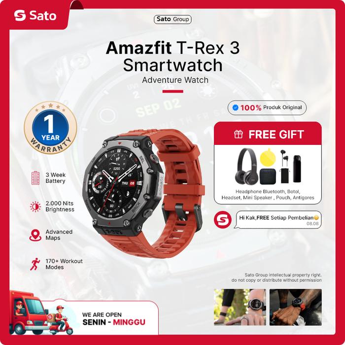 Jual Amazfit T-Rex Smartwatch Trex Amoled Satellite