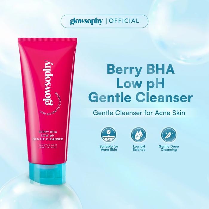 Gambar Glowsophy Berry & WATERMELON  BHA Low pH Gentle Cleanser sabun cuci muka facial wash Acne Prone Skin Friendly Facial Wash Acnes Face Wash - FW BERRY dari GERAI KOSMETIK INDONESIA undefined Tokopedia